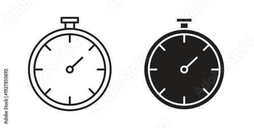 Stopwatch icon symbol vector graphic designs on white. Best for ui Design