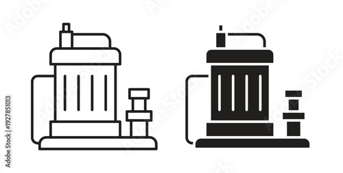 Sump pump icon symbol vector graphic designs on white. Best for ui Design