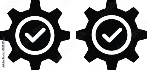 Gear Icons with Check marks