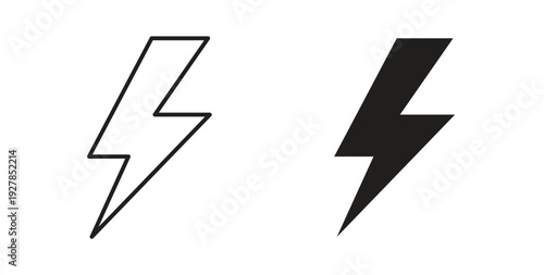 Thunder bolt icon symbol vector graphic designs on white. Best for ui Design