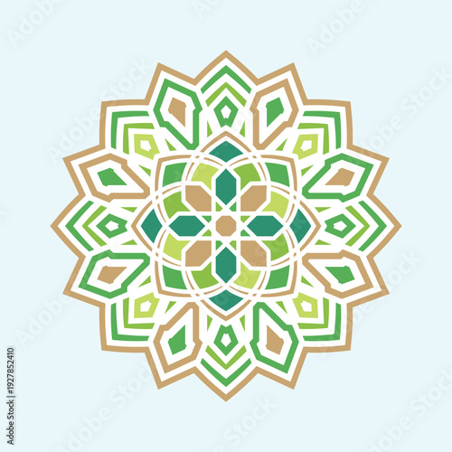 Islamic Fractal Geometric Mandala Vector Element Set Collection Luxury Colorful Design