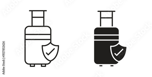Travel insurance icon symbol vector graphic designs on white. Best for ui Design