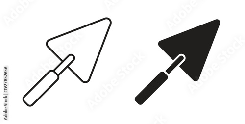 Trowel icon symbol vector graphic designs on white. Best for ui Design