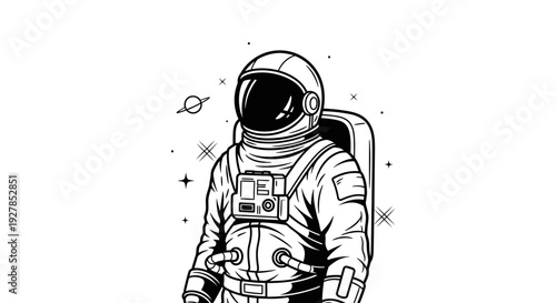 Astronaut illustration exploring space science and adventure concepts