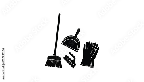 Set of 4 cleaning icons vector
