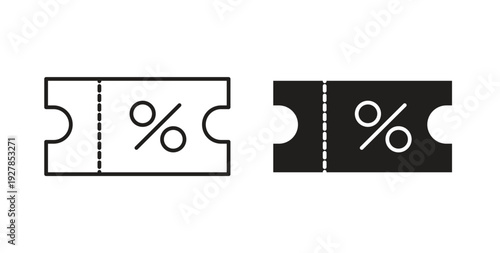 Voucher icon symbol vector graphic designs on white. Best for ui Design