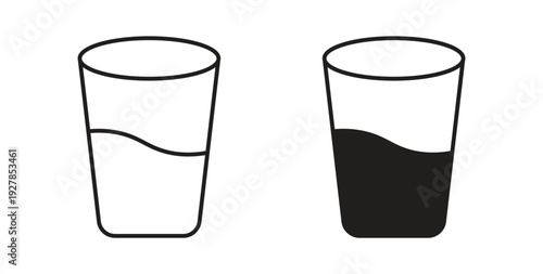 Water glass icon symbol vector graphic designs on white. Best for ui Design