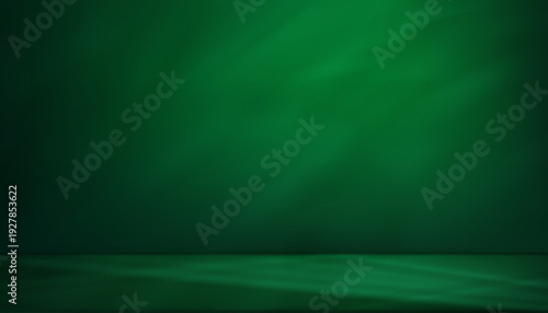 Green Background,Shadow,Light Texture on Wall.3d Studio Backdrop of Empty Floor Podium for Spring Product Display,Color Gradient on Stage of Window Abstract Light Pattern.Vector Summer Business Banner