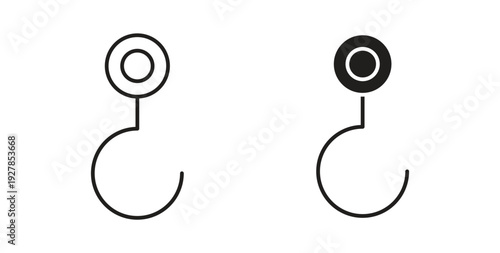 Winch hook icon symbol vector graphic designs on white. Best for ui Design