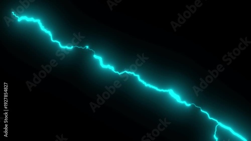 Realistic Lightning Strike Packs , Blue Electrical Storm Over. Blue lightning striking on black screen, Lightning Bolt Strikes Down, Abstract VFX Animation for Backgrounds and Visual Effects Projects