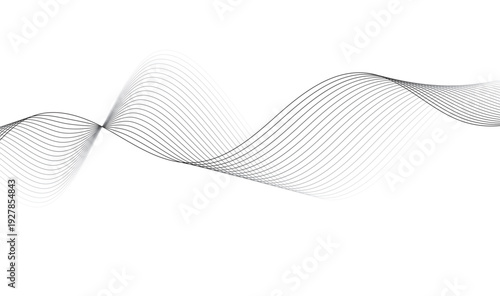 Minimalist White Flowing Wave Lines Abstract | Elegant Thin Curved Wavy Pattern on White Background | Sophisticated Monochrome Fluid Design 
