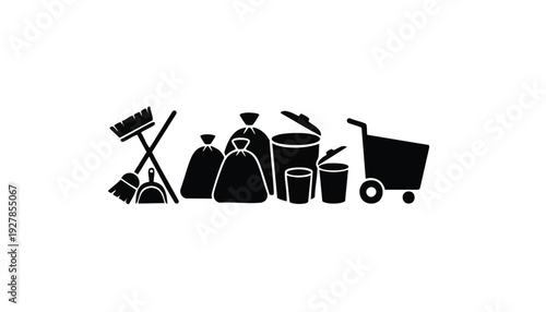 Set of 7 cleaning icons vector