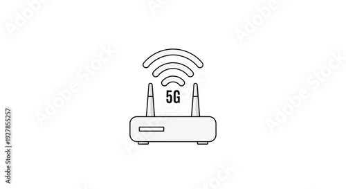 5G Wireless Router Device Illustration.