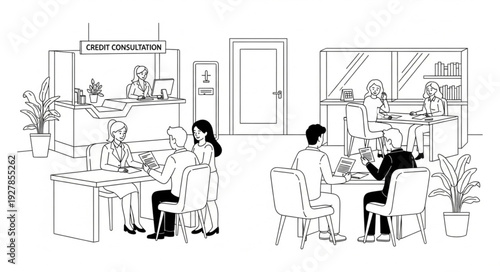 Restaurant Customers Dining at Tables.