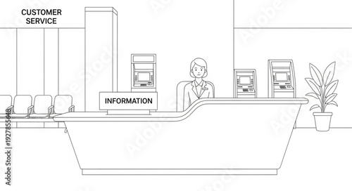 Reception Desk with Customer Service Area.