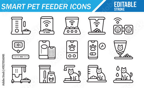 Digital Pet Feeder System – Automatic Animal Care Icons