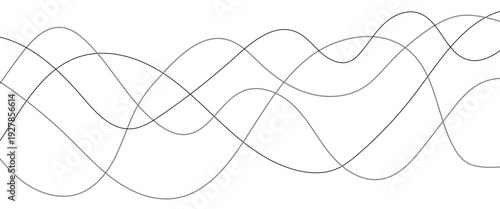 Technology abstract lines on white background. Undulate Grey Wave Swirl, frequency sound wave, twisted curve lines with blend effect