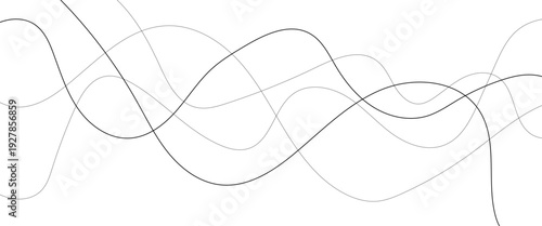 Technology abstract lines on white background. Undulate Grey Wave Swirl, frequency sound wave, twisted curve lines with blend effect