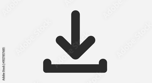 Minimalist download icon in flat vector style.
