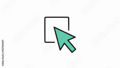 Green computer mouse pointer icon.