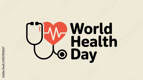 Stethoscope Heartbeat Logo World Health Day Concept