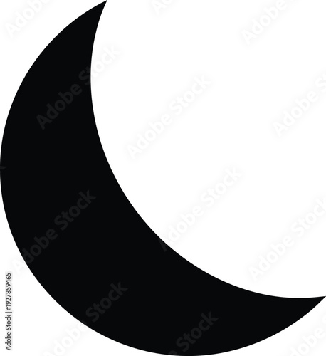 Crescent moon icon presents a simplistic yet powerful symbol for nighttime.