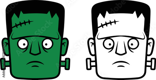 Classic Frankenstein Monster Head Vector Art