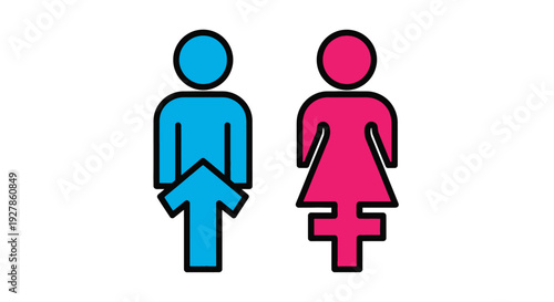 Male and female gender symbols icons.