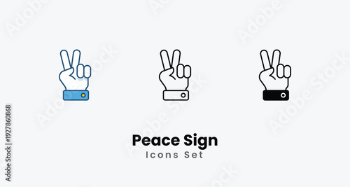 Peace Sign icons vector set stock illustration