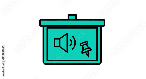 Security camera with loudspeaker icon.