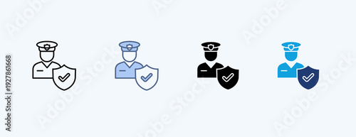 Receptionist Multiple Icon Illustration Vector