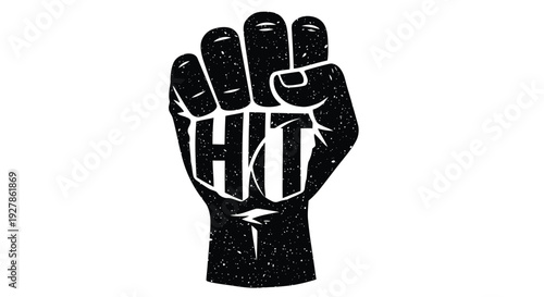 Stunning hand gesture with HIT text in bold design