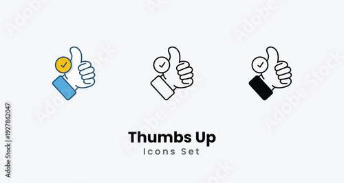 Thumbs Up icons vector set stock illustration