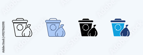 Waste Multiple Icon Illustration Vector 