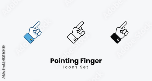 Pointing Finger icons vector set stock illustration