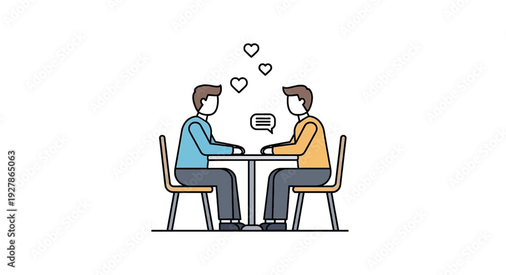 Fototapeta premium Romantic Date Between Two Men