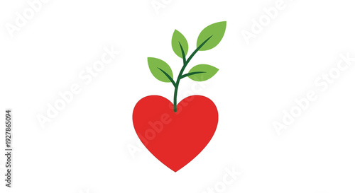 Heart with Growing Plant