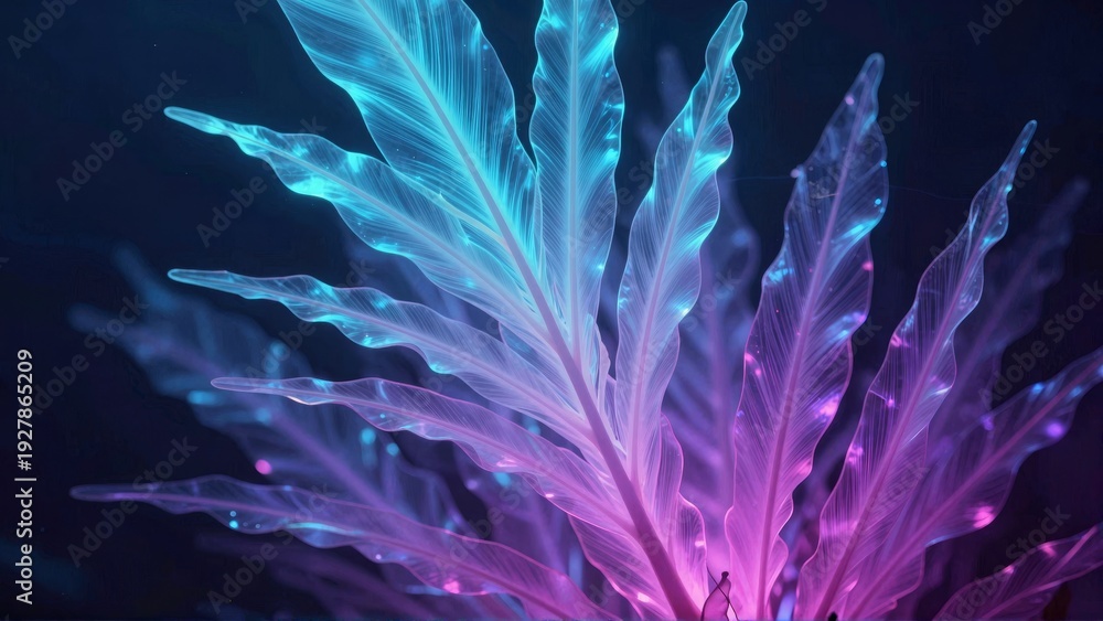 Obraz premium Electrically charged leaflike structures