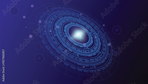 Circle sci fi futuristic abstract technology innovation concept background.