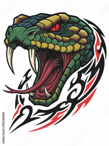 Aggressive cobra snake head mascot vector illustration