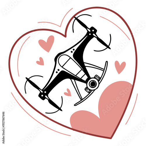 A drone is shown in a heart