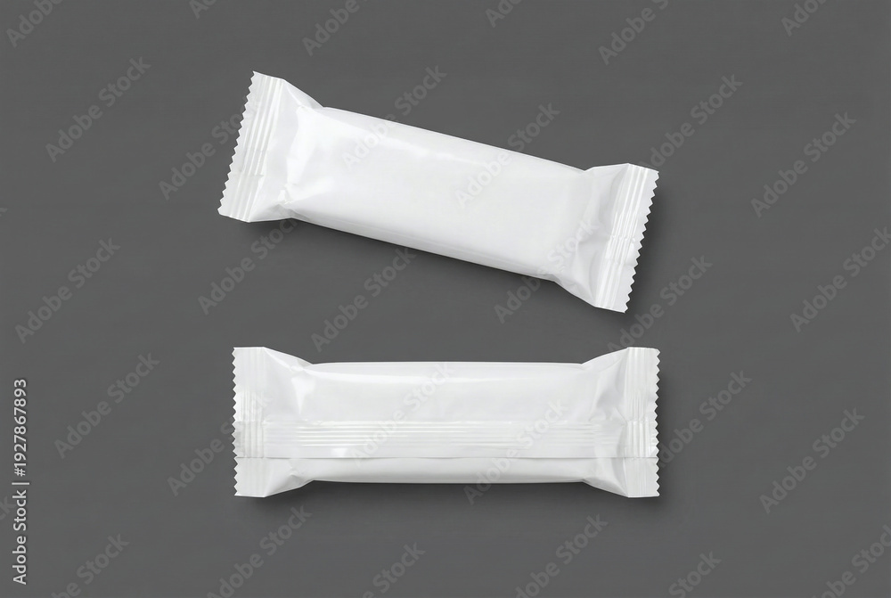 Obraz premium Blank Snack Bar Wrapper Mockup Isolated on Grey Background