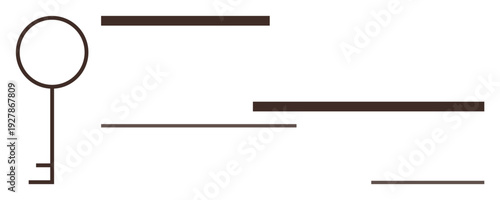 Security, unlocking potential, access, minimalism, password protection, abstract design. A key icon combined with minimal lines. Security and unlocking potential concepts