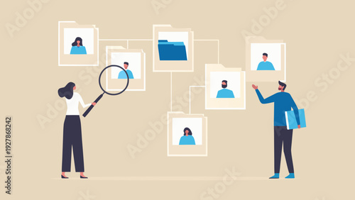 Team collaboration and talent acquisition represented through connected profile images