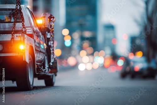 Vehicle recovery service with tow truck street