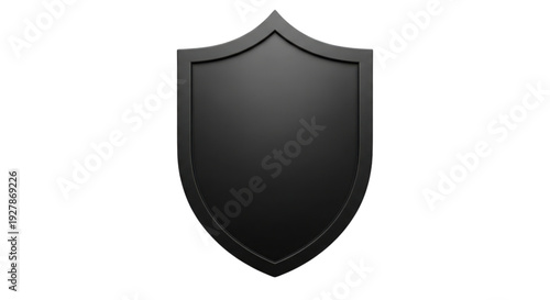 A sturdy black metal shield icon is displayed clearly isolated on a solid transparent background for security and protection visual themes. Free Download A sturdy black metal shield icon is displayed clearly isolated on a solid transparent background for security and protection visual themes. - GFXLoad