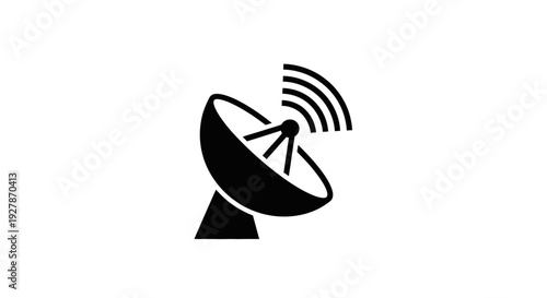 Satellite Dish Receiving Signal Simple Icon Design.