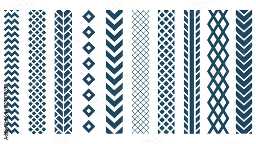 Traditional geometric patterns displayed in a monochromatic color scheme