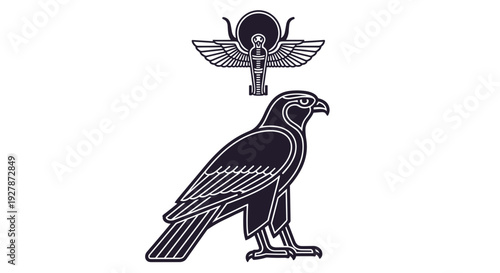Ancient Egyptian Horus Symbol Illustration Design.