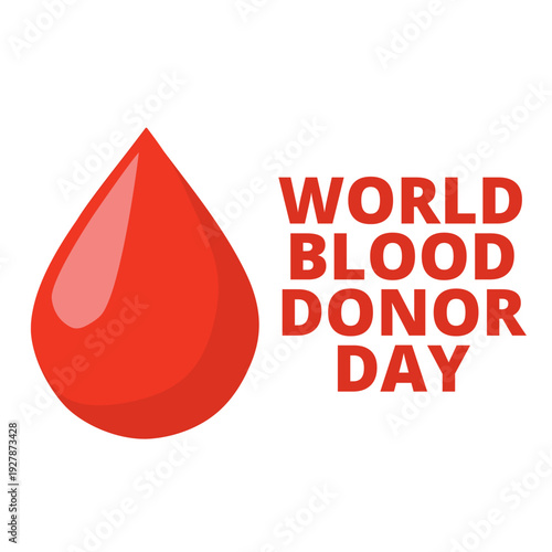 World blood donor day banner isolated on a white background